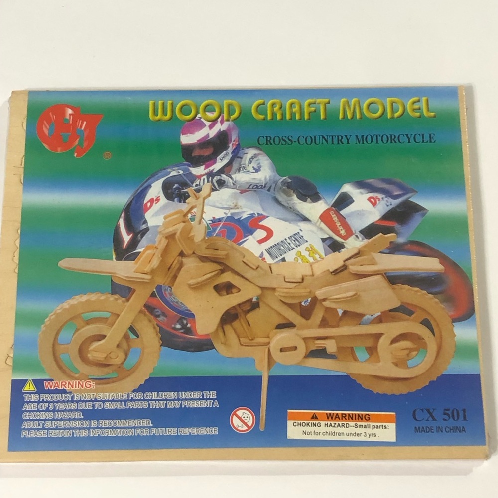 Wood Craft Model Cross-Country Motorcycle